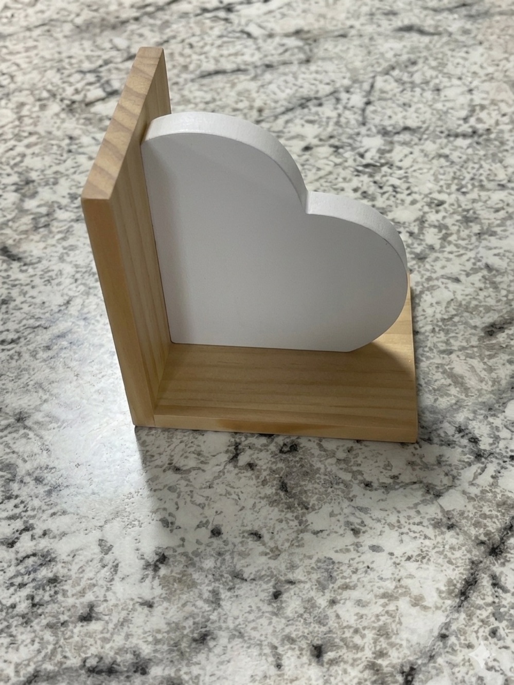 Wooden Cloud Bookend with Natural Wood Base - White